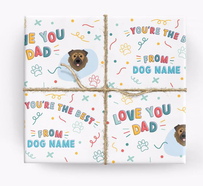 Love You Dad: Personalised {breedFullName} Wrapping Paper